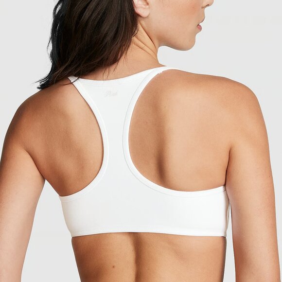 NWT Victoria's Seret PINK BASE COTTON RACERBACK BRALETTE XXL WHITE - Picture 3 of 4
